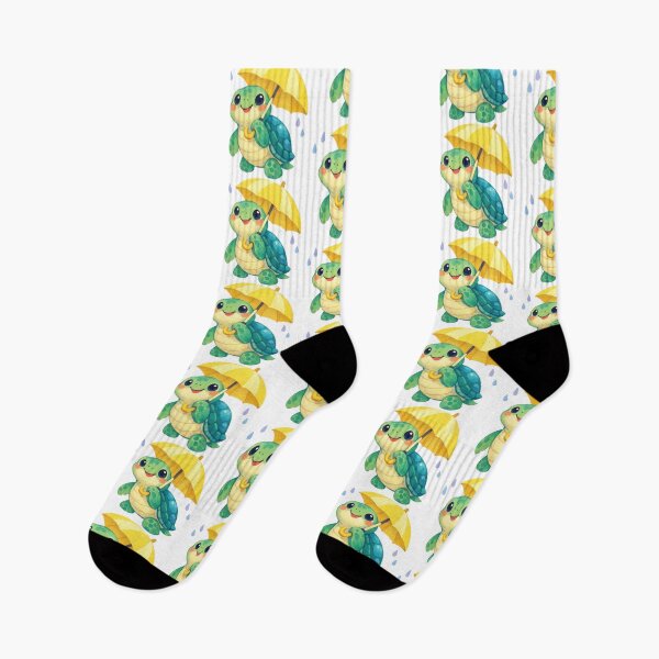 Item preview, Cheerful Sea Turtle Holding Yellow Umbrella In The Rain designed and sold by zoughlal.