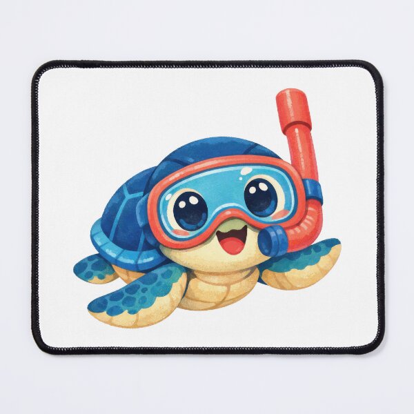 Item preview, Scuba Diving Sea Turtle Wearing Snorkel Mask And Gear designed and sold by zoughlal.