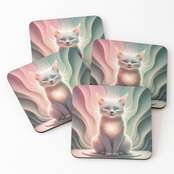 Item preview, Majestic Inner Light – Mystical Meditating Cat designed and sold by Vivid Art Zone.