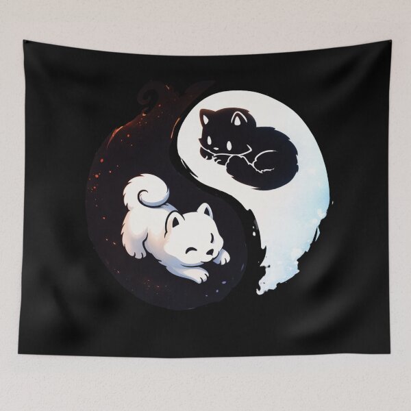 Item preview, Equilibrio de los gatos Yin Yang designed and sold by TextAura™.