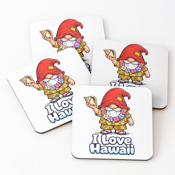 Item preview, Hawaiian Gnome with Conch Shell – I Love Hawaii designed and sold by Moriarty's Digital Visions.