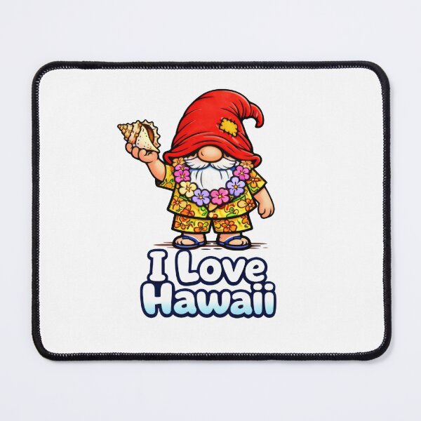 Item preview, Hawaiian Gnome with Conch Shell – I Love Hawaii designed and sold by Moriarty's Digital Visions.