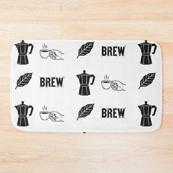 Item preview, Rustic Hand-Stamped Coffee Block Print Collection designed and sold by NonditStudio.