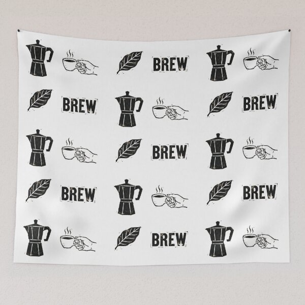 Item preview, Rustic Hand-Stamped Coffee Block Print Collection designed and sold by NonditStudio.