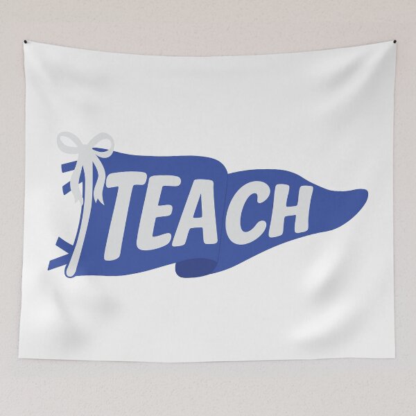 Item preview, "Teach" Pennant Flag Blue designed and sold by jillianromero.