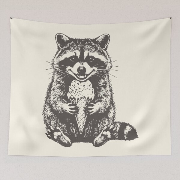 Item preview, Raccoon Eating Ice Cream Funny Feral Summer designed and sold by Y-Vibes.