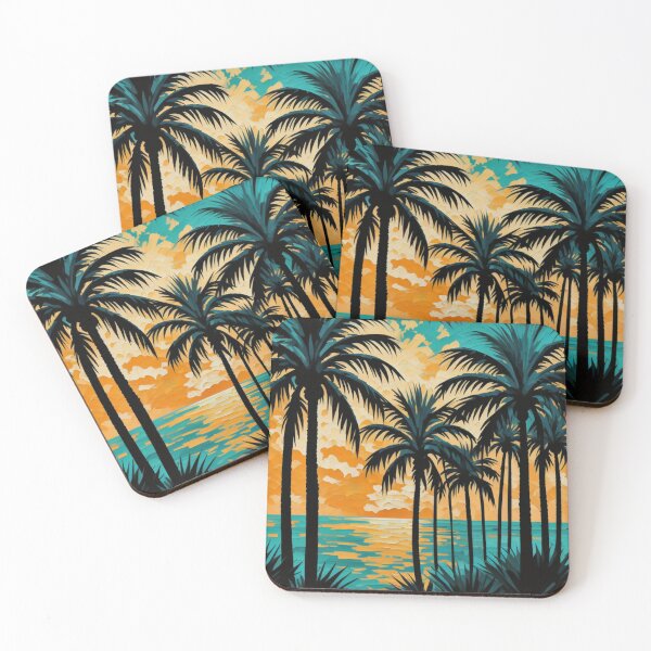 Item preview, Palm Forest Sunset Illustration Art for Nature Escape Dreamers designed and sold by WildStroke.