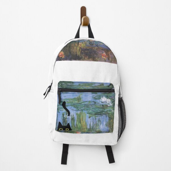 Item preview, cute cat in water lilies pond designed and sold by PurrfectHome.