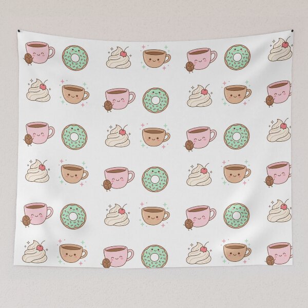 Item preview, Adorable Kawaii Coffee and Pastries Cartoon Sticker Collection designed and sold by NonditStudio.