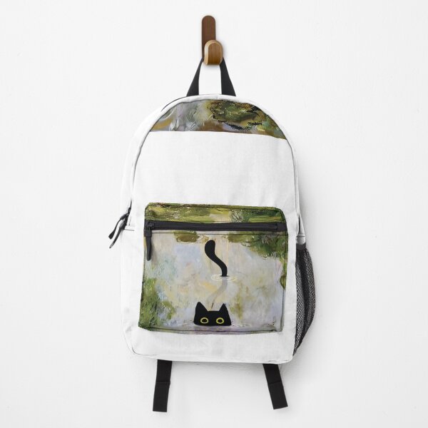 Item preview, cute cat in water lilies pond designed and sold by PurrfectHome.