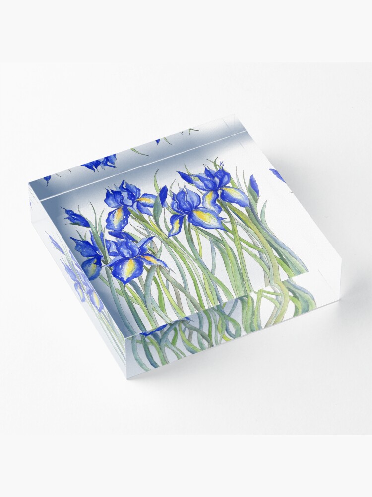 Alternate view of Blue Iris, Illustration Acrylic Block