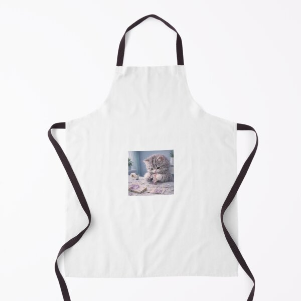 Item preview, Innocent Little Mistake – Cute Kitten Repairing Torn Money designed and sold by LovelyCatGalaxy.
