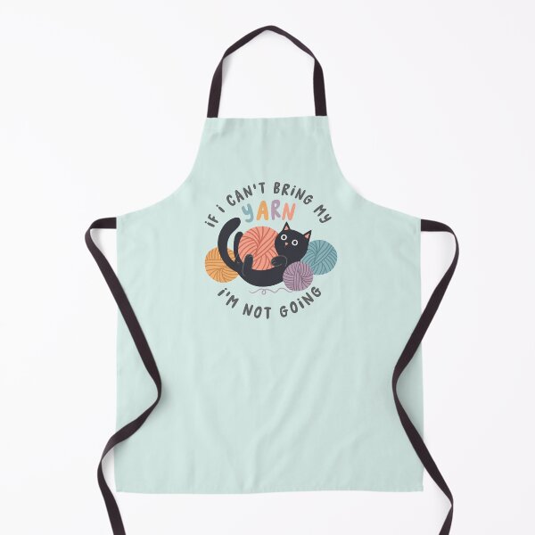Item preview, if I can't bring my yarn I'm not going - black cat designed and sold by OHBOY! Handmade.