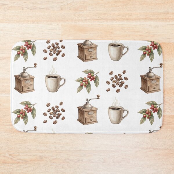 Item preview, Vintage Watercolor Coffee Botanical and Grinder Illustration Set designed and sold by NonditStudio.