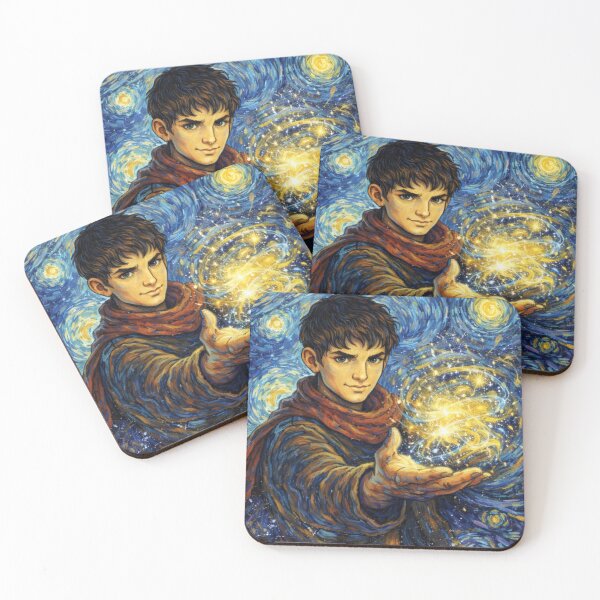 Item preview, Merlin Under the Starry Sky  Van Gogh Inspired Fantasy Wizard Art designed and sold by clearsunnyday.