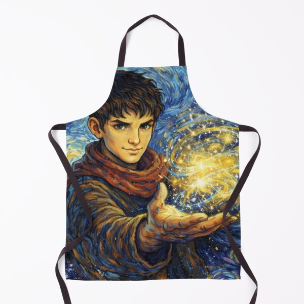 Item preview, Merlin Under the Starry Sky  Van Gogh Inspired Fantasy Wizard Art designed and sold by clearsunnyday.