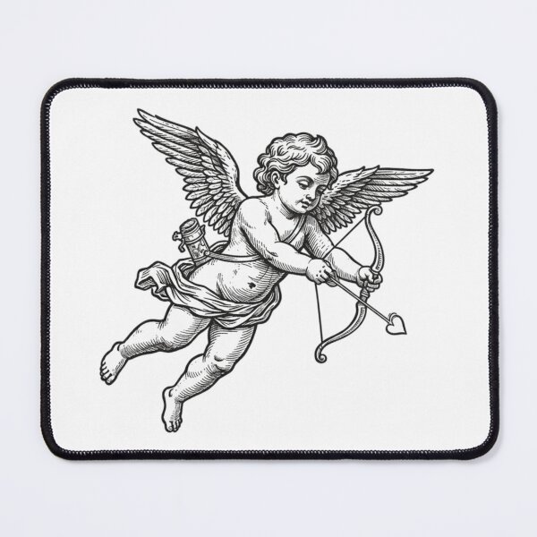Item preview, Cupid in woodcut-style designed and sold by S-M-P-A.