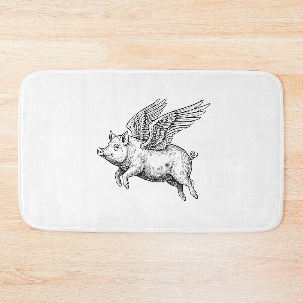 Item preview, Flying Pig woodcut-style  designed and sold by S-M-P-A.