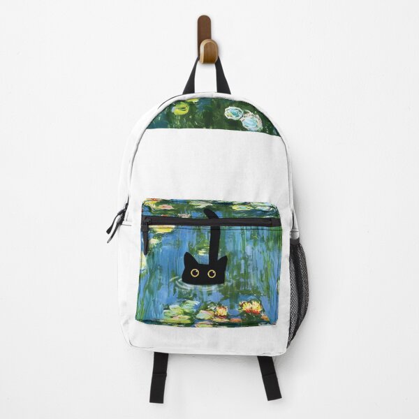 Item preview, cute cat in water lilies pond designed and sold by PurrfectHome.
