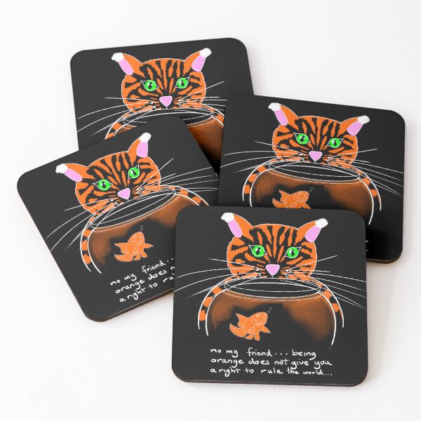 The Orange Power Question POLITOCAT Coasters (Set of 4)