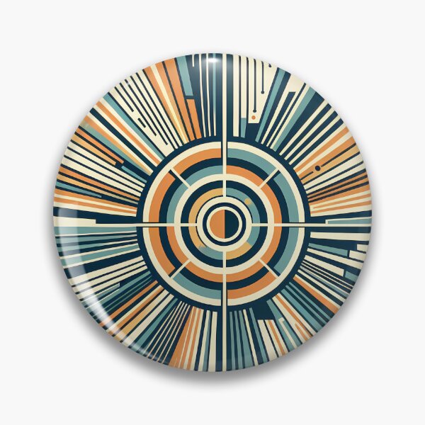 Item preview, Retro Geometric Sunburst Circle in Teal and Orange designed and sold by InkSmithery.
