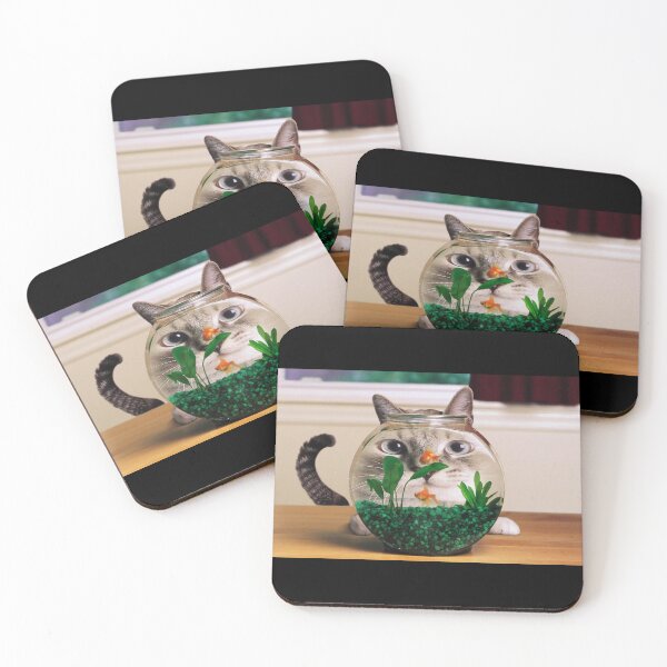 Item preview, Distorted Cat Eyes - Feline Humor Aquarium and Goldfish designed and sold by Design4AllThings.