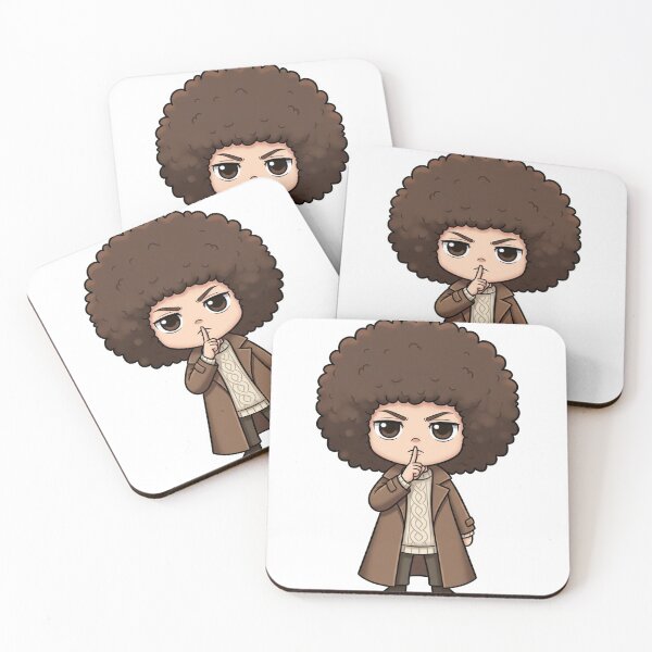 Item preview, Mochi Shhh Chibi Character – Cute Quiet Afro Cartoon Sticker designed and sold by C3J7.