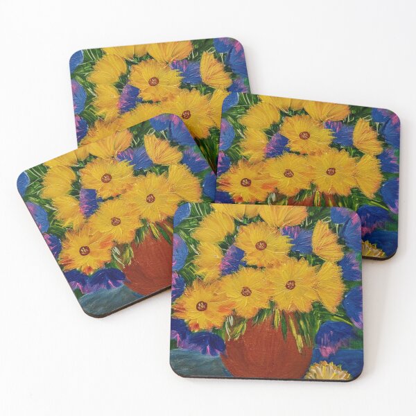 Item preview, Yellow Sunflowers in Round Terracotta Vase designed and sold by kkartwork.