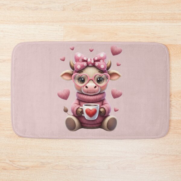 Item preview, Cute Cow Valentine Heart Glasses Coffee Cozy Knitted designed and sold by DigitalMomy.