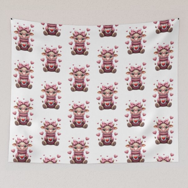 Item preview, Cute Cow Valentine Heart Glasses Coffee Cozy Knitted designed and sold by DigitalMomy.