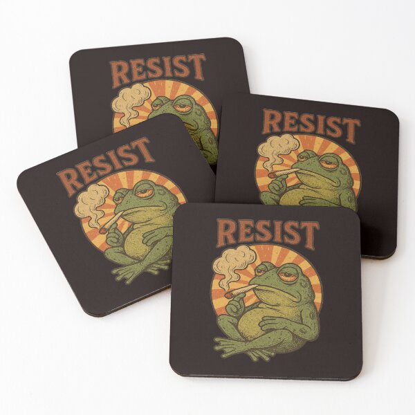 Item preview, Resist Frog Retro Vintage Stoner Aesthetic Sunburst Art designed and sold by TSE DESIGN.