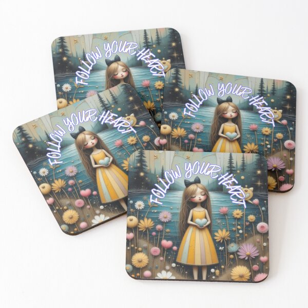 Item preview,  Follow Your Heart Whimsical Girl Art Print – Dreamy Fairy Tale Wall Art for Nursery & Cottage Decor designed and sold by Whimsical Art by Angela.