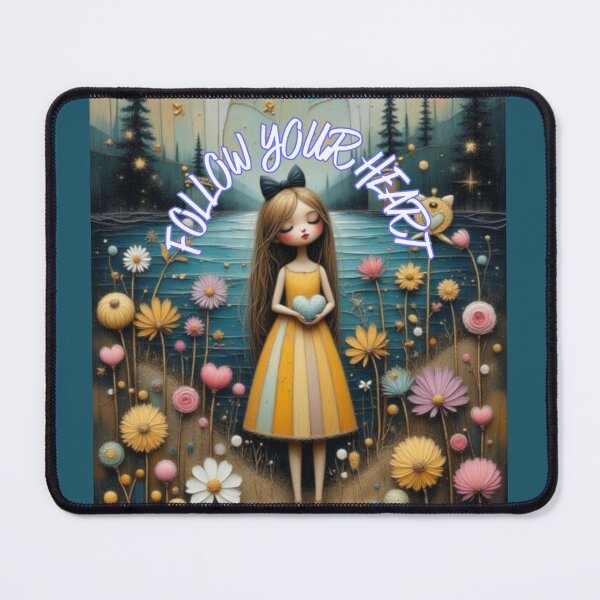 Item preview,  Follow Your Heart Whimsical Girl Art Print – Dreamy Fairy Tale Wall Art for Nursery & Cottage Decor designed and sold by Whimsical Art by Angela.