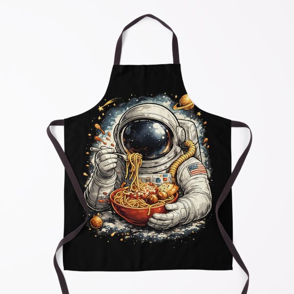 Item preview, Space man, astronaut eating spaghetti in space, parody, italian food designed and sold by Collagedream.
