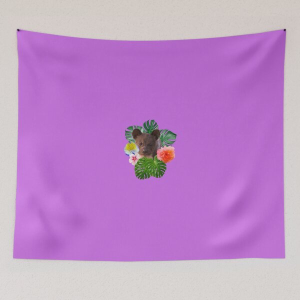 Item preview, Cute Painted Wolf Pup Floral Collage designed and sold by Wildeornes .