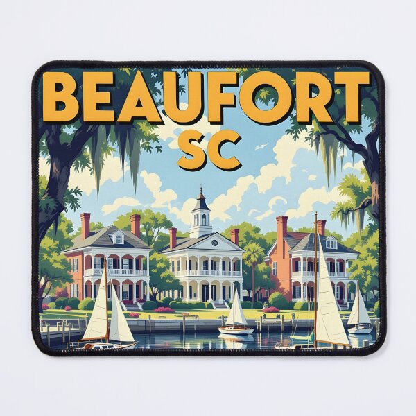 Item preview, Beaufort, South Carolina, USA: Vintage-Style Painterly Travel Poster designed and sold by LSVart.