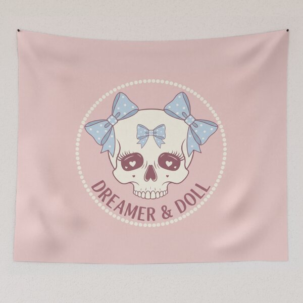 Item preview, Soft Coquette Aesthetic Skull with Pastel Bows - Cute Girly Goth Art designed and sold by CuteDesignOnly.