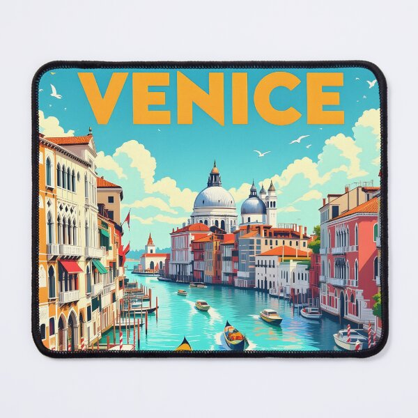 Item preview, Venice, Italy: Vintage-Style Painterly Travel Poster designed and sold by LSVart.