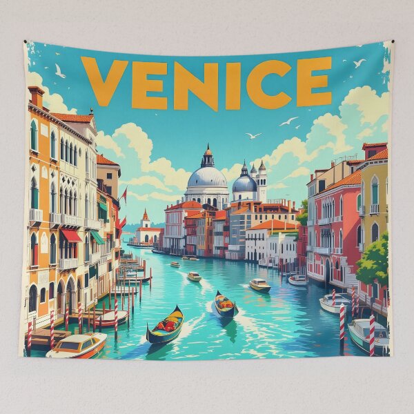 Item preview, Venice, Italy: Vintage-Style Painterly Travel Poster designed and sold by LSVart.