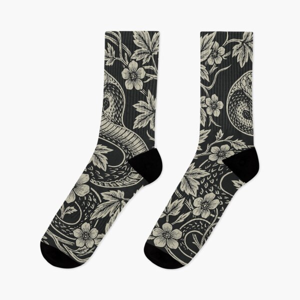 Item preview, Cobra & Flowers Vintage Gothic Botanical Snake designed and sold by Y-Vibes.
