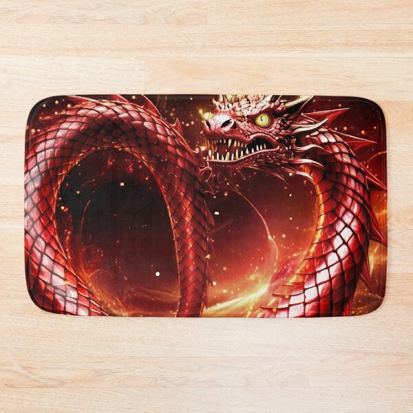 Item preview, Majestic Red Dragon Heart – Fantasy Serpent Coiled in Love designed and sold by StickBuAndii.