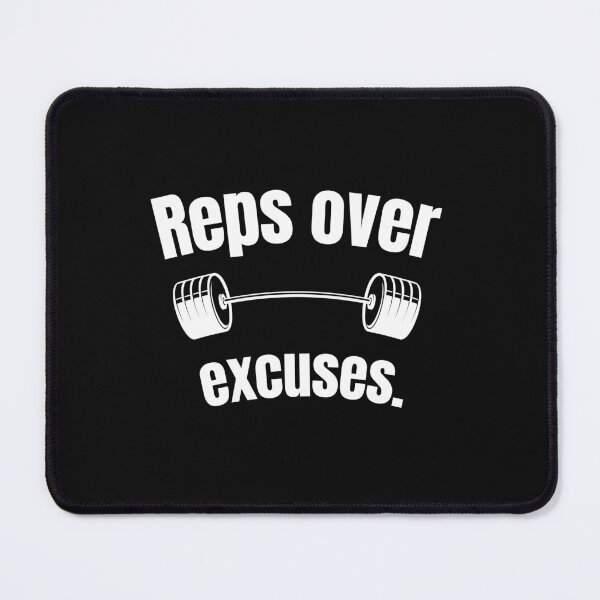 Item preview, Reps over excuses. Gym Fitness Motivation Quote designed and sold by TeeArtWorld.