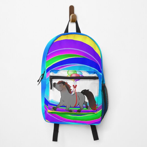 Item preview, Happy Rainbow Pony with Balloons – Cute Whimsical Cartoon Art designed and sold by Color4Nature.