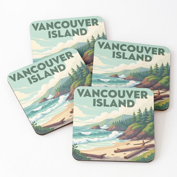 Item preview, Vancouver Island, Canada: Vintage-Style Painterly Travel Poster designed and sold by LSVart.
