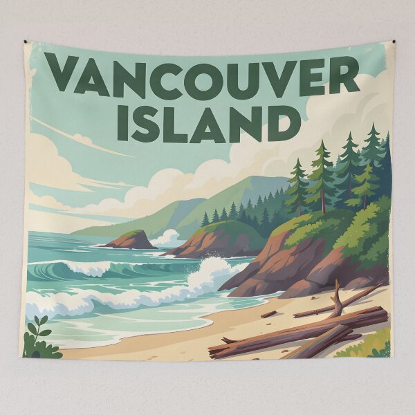 Item preview, Vancouver Island, Canada: Vintage-Style Painterly Travel Poster designed and sold by LSVart.