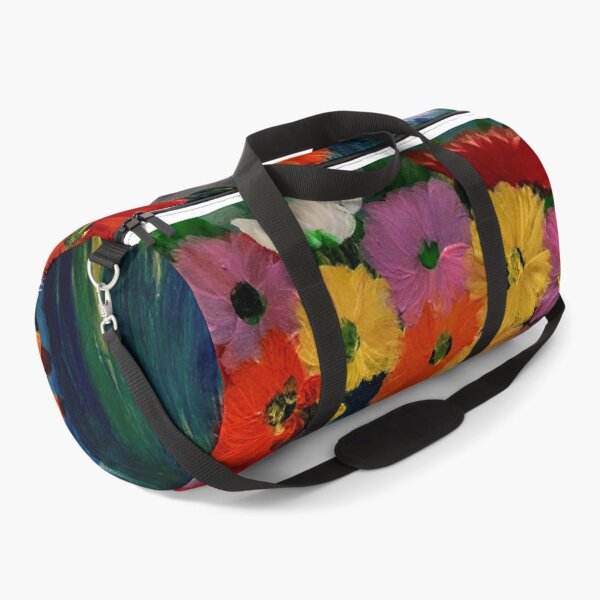 Item preview, Vibrant Rainbow Wildflowers in Deep Teal Vase designed and sold by kkartwork.