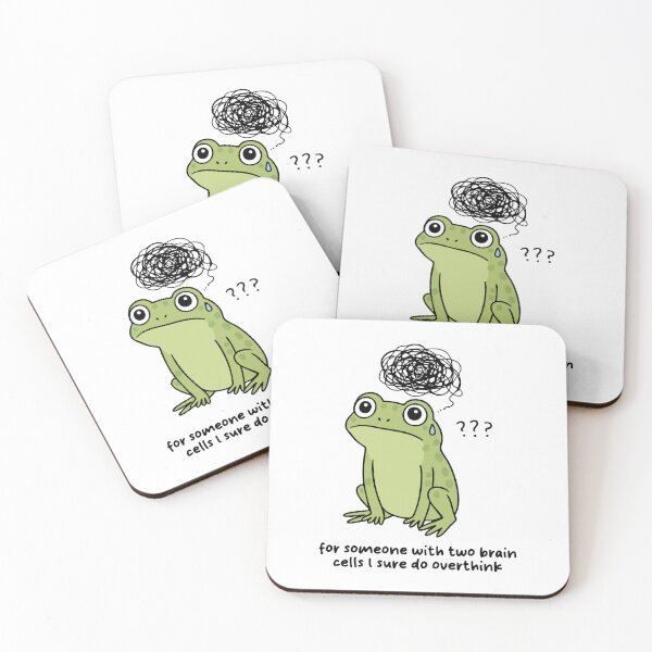 Item preview, Two Brain Cells Overthinking Frog designed and sold by MadeByMMS.