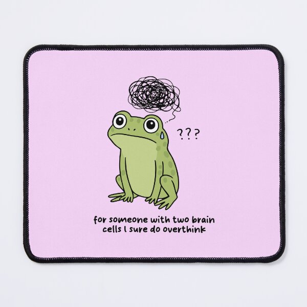 Item preview, Two Brain Cells Overthinking Frog designed and sold by MadeByMMS.