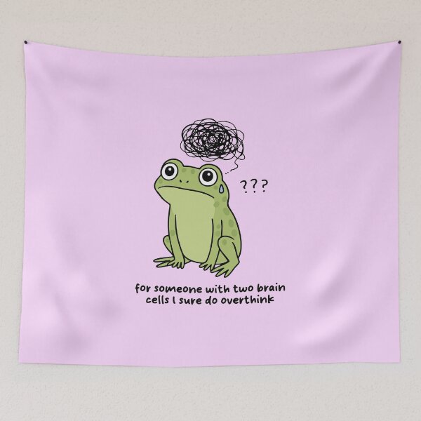 Item preview, Two Brain Cells Overthinking Frog designed and sold by MadeByMMS.