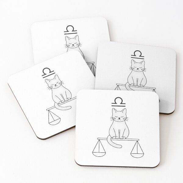 Item preview, Libra Cat Minimalist Design | Zodiac Balance Illustration designed and sold by CuteKats.